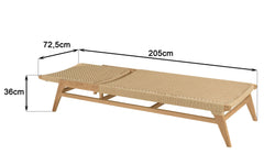 Ligbed Valeria teakhout rotan
