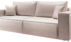 3-zitsslaapbank Calum lederlook met opbergruimte
