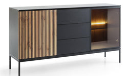 naduvi-collection-ladekast-tosena 2-deurs met verlichting-zwart-eikenfineer-kasten-meubels2