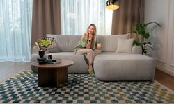 Hoekslaapbank Philipa ribstof rechts