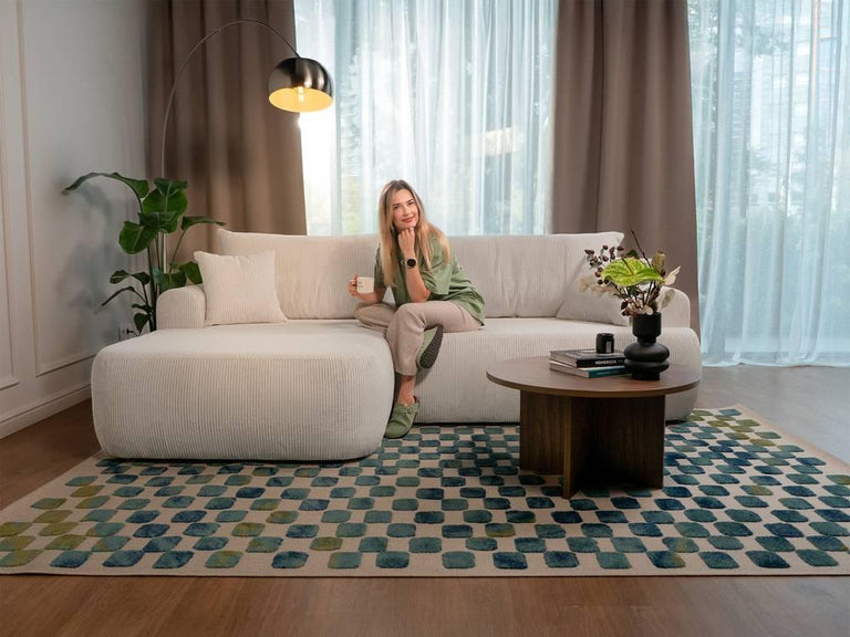Hoekslaapbank Philipa ribstof links
