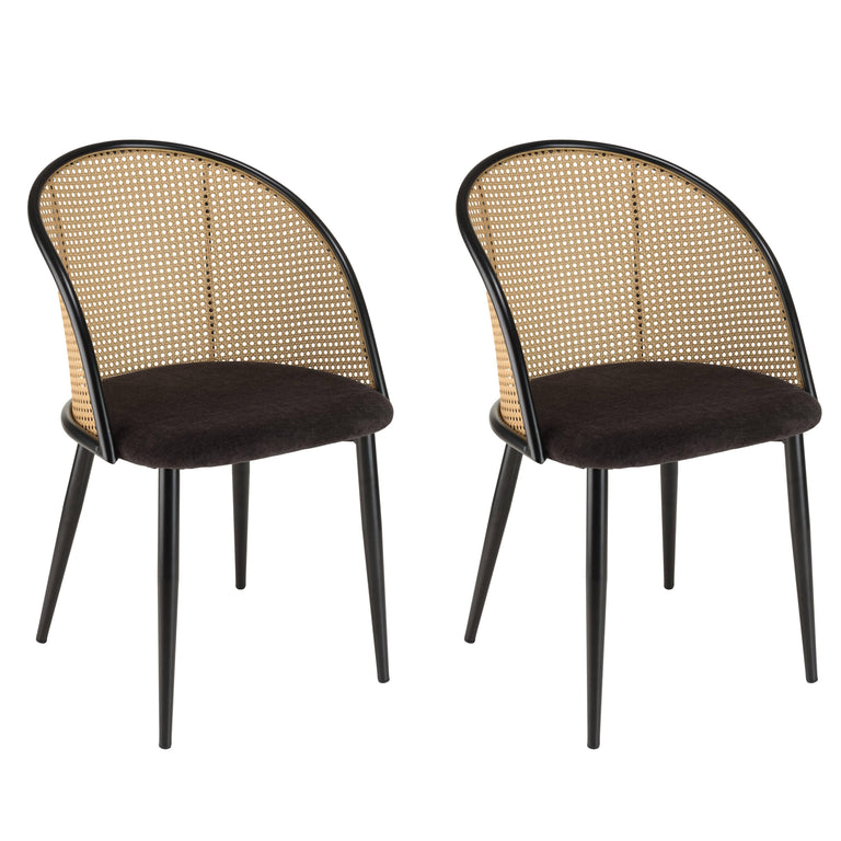Set van 2 eetkamerstoelen Lea ronde rugleuning