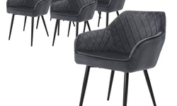 Set van 6 eetkamerstoelen Amino velvet