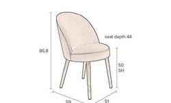 Set van 2 eetkamerstoelen Barbara velvet