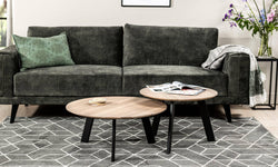Set van 2 salontafels Hannah eikenhout rond
