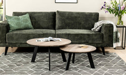 Set van 2 salontafels Hannah eikenhout rond