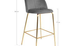 Set van 2 barkrukken Layla velvet