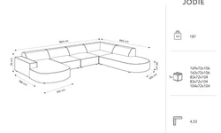U-bank Jodie bouclé Chaise longue rechts