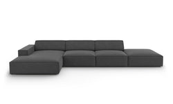 5-zits hoekbank Jodie velvet links