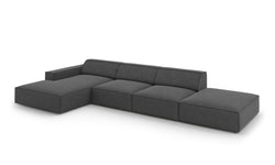 5-zits hoekbank Jodie velvet links
