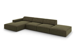 5-zits hoekbank Jodie velvet links