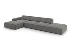 5-zits hoekbank Jodie velvet links