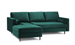3.5-zitshoekbank Santo links velvet