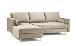 3.5-zitshoekbank Santo links velvet