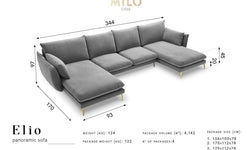 5-zitshoekbank Elio velvet