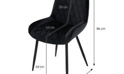 Set van 4 eetkamerstoelen Megan velvet