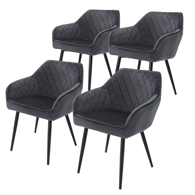 Set van 4 eetkamerstoelen Sanders velvet