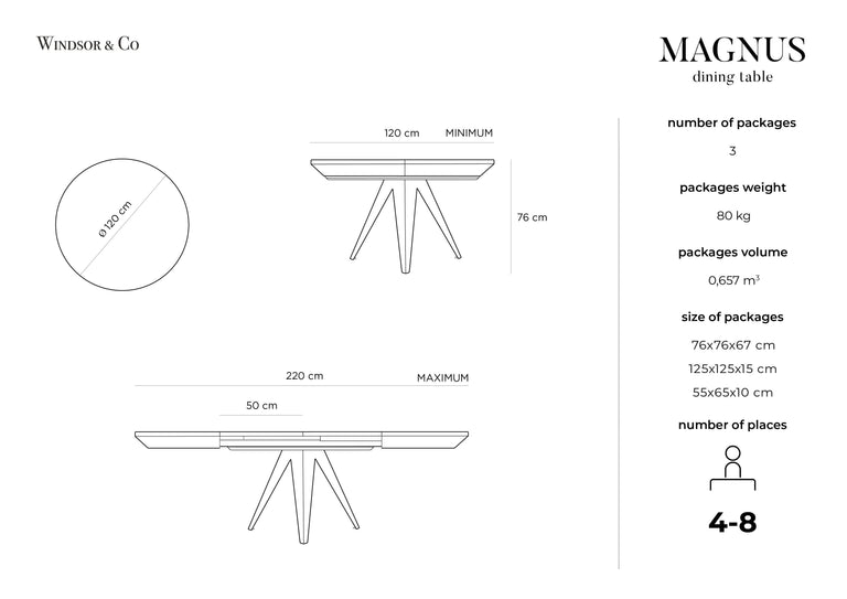 Eettafel Magnus uitschuifbaar