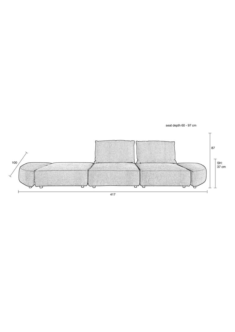 Modulaire 4.5-zitsbank Hunter