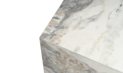 Küp bijzettafel marmer look