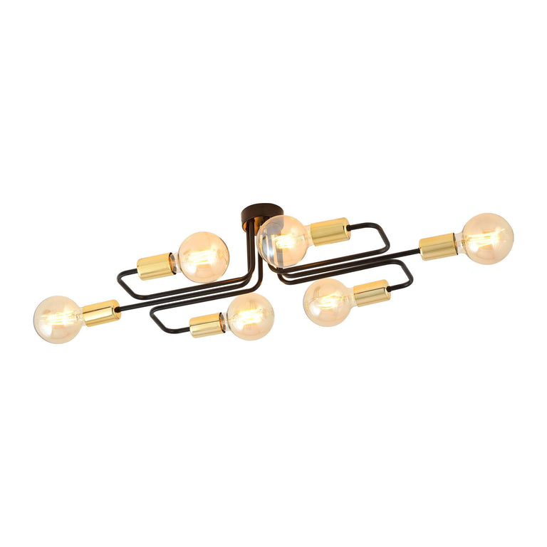 naduvi collection-6-lichts plafondlamp veken premium-goudkleurig--glas-binnenverlichting-verlichting1