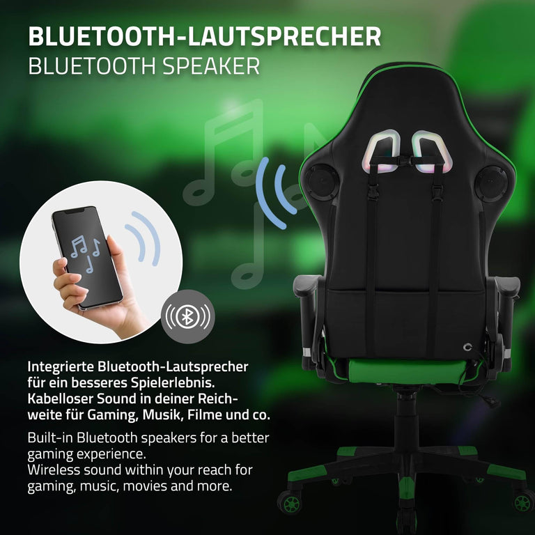 Gamestoel Xana met RGB-verlichting en Bluetooth speakers