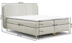 Boxspring Rena velvet 180 x 200 met opbergruimte en topper