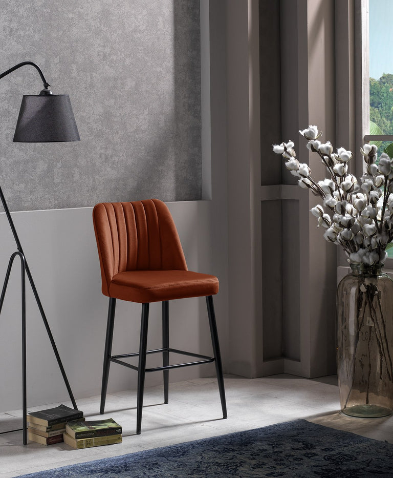 kalune design-set van 4 barstoelen katie-oranje--polyester-stoelen & fauteuils-meubels2