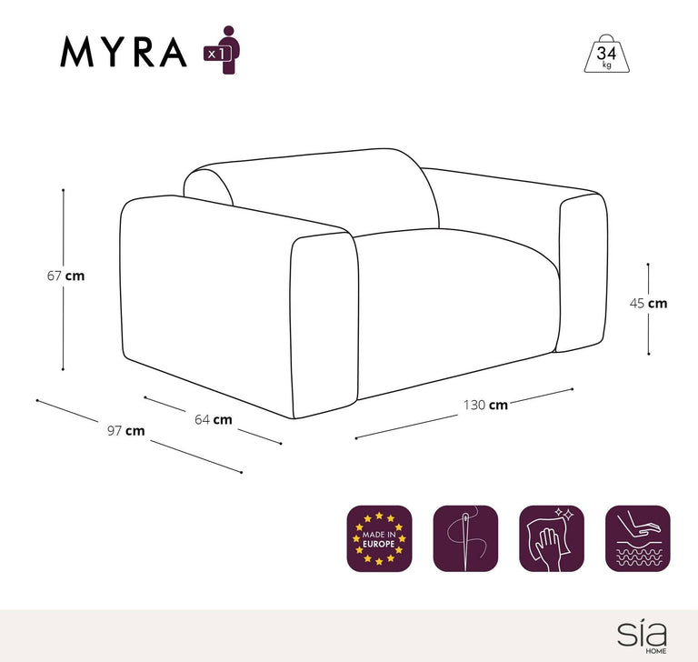 Fauteuil Myra bouclé