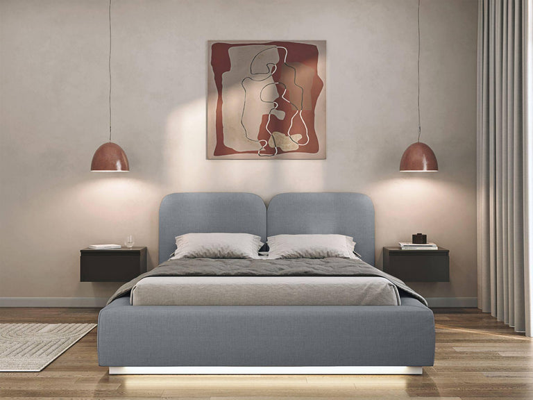 Bedframe Cremona chenille 180 x 200 cm met verlichting en opbergruimte