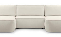 U-slaapbank Monteno bouclé met opbergruimte