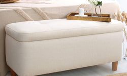 Bankje met opbergruimte Rocio linnen