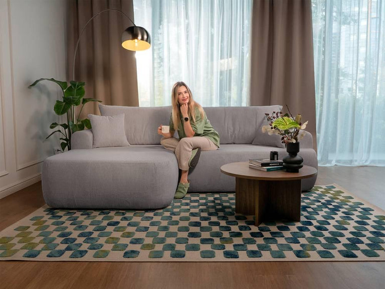 Hoekslaapbank Philipa ribstof links