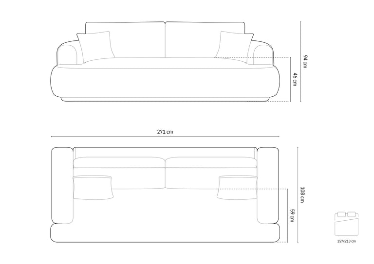 Slaapbank met opbergvak Ella velvet