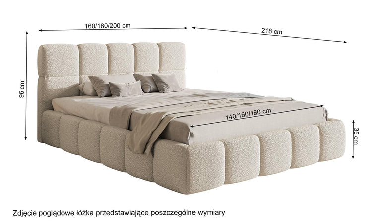 Bedframe Chloe bouclé 180 x 200 cm