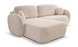 Hoekbank OLAN met slaapfunctie links bouclé