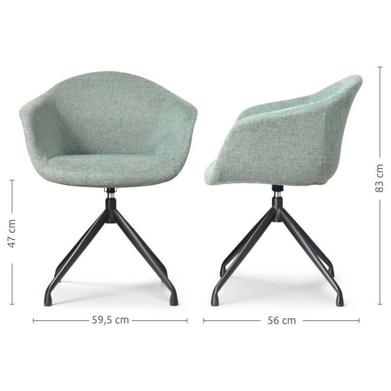 Set van 2 eetkamerstoelen Nola-Otis draaibaar