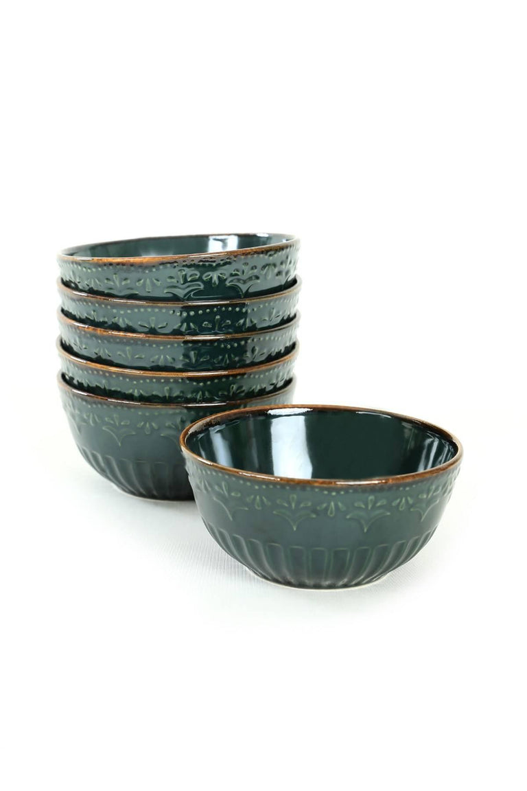 hermia-set van 6 kommen charles keramiek-donkergroen--keramiek-servies-koken & tafelen1