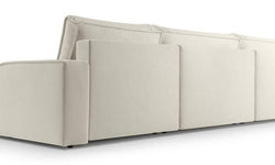 U-slaapbank Monteno bouclé met opbergruimte