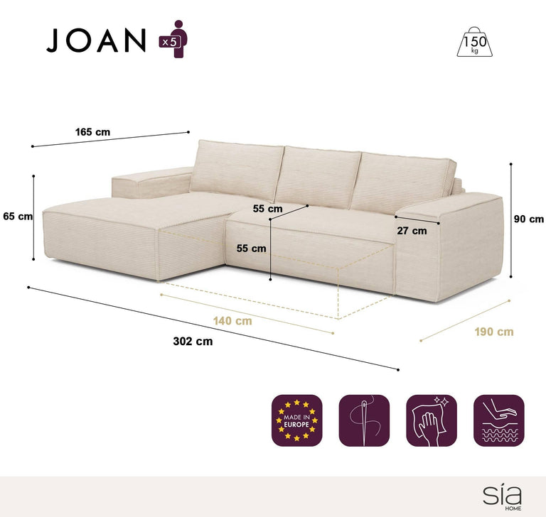 sia-home-hoekslaapbank-joanlinksribfluweel met dunlopillo matras-cremekleurig-ribfluweel-(100% polyester)-banken-meubels4