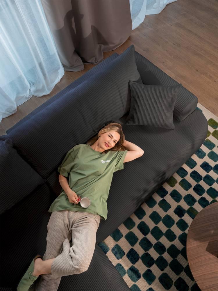 Hoekslaapbank Philipa ribstof links