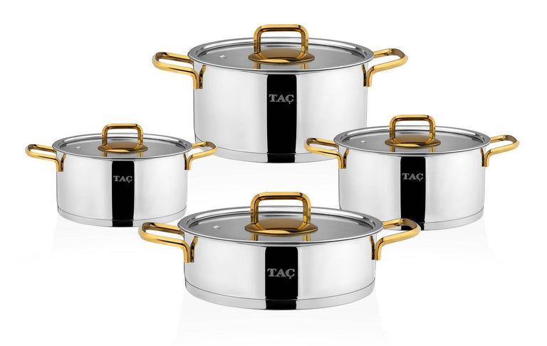 hermia-set van 4 kookpannen tac large-goudkleurig--roestvrij staal-kookgerei-koken & tafelen1