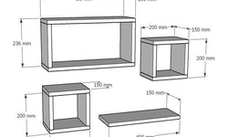 Set van 4 wandplanken Babi