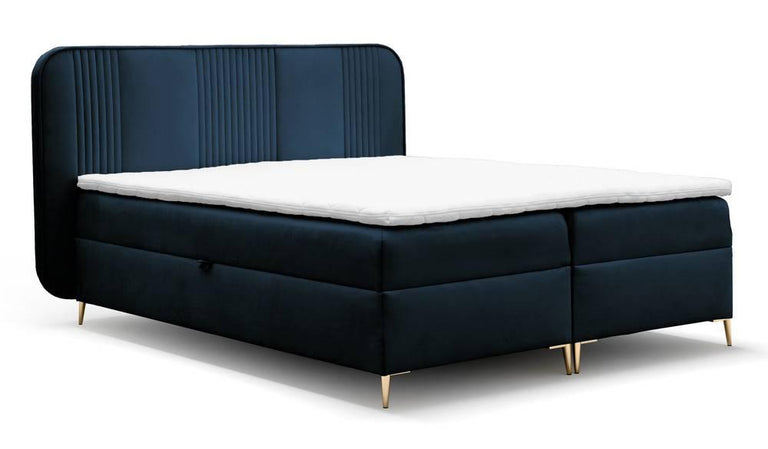 Boxspring Rena velvet 180 x 200 met opbergruimte en topper