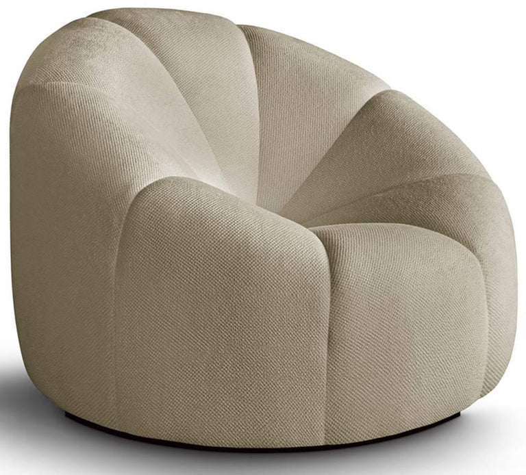 Fauteuil met poef Plush