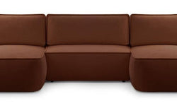 U-slaapbank Monteno bouclé met opbergruimte