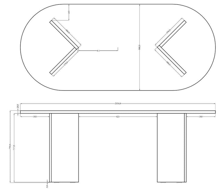 Eettafel Philipa ovaal