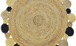bakero-vloerkleed-rive-hoogpolig-naturel-zwart-120x120x1-jute-vloerkleden-vloerkleden-woontextiel1