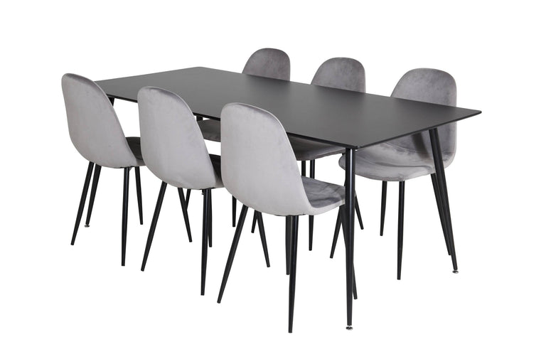 venture-home-eetkamerset-silar6eetkamerstoelen polar velvet-lichtgrijs-hout-tafels-meubels2
