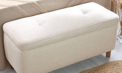 Bankje met opbergruimte Rocio linnen